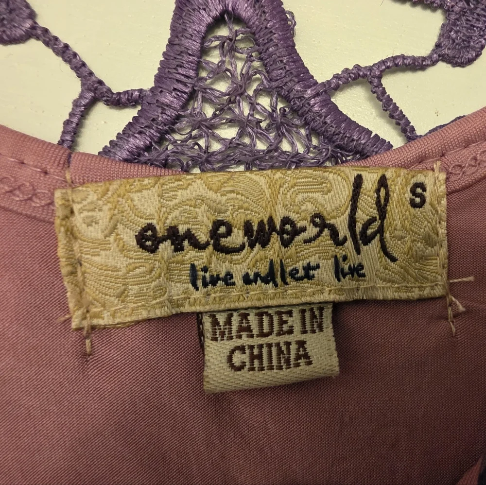 ONE WORLD Pink and Purple Women's Dress - Picture 9 of 15